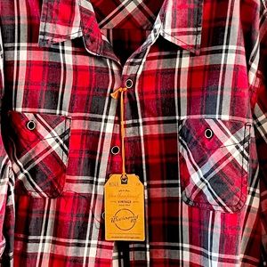 Weather proof Vintage Men’s casualBurnout Flannel dress shirt size 2Xl NWT